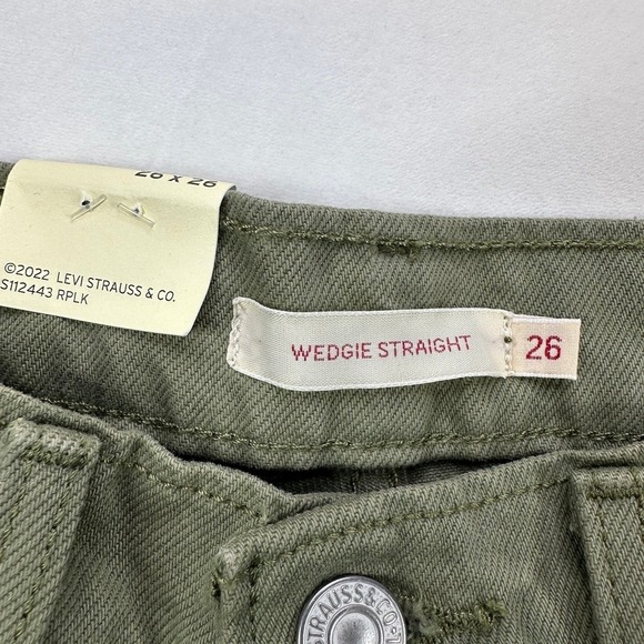 Levi's Wedge Straight Jeans 90's Gen Z Olive Green High Rise Size 26x26 NWT - Picture 8 of 16
